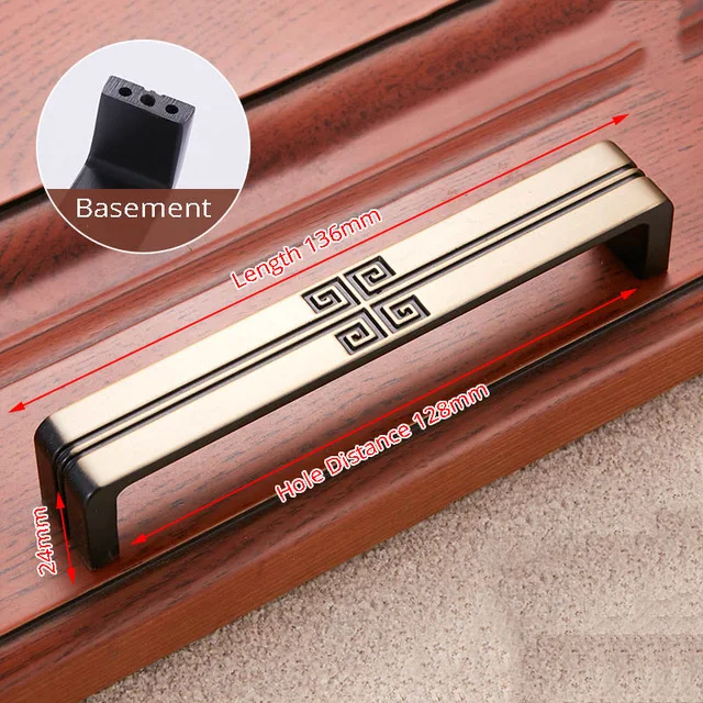 8061-128 Brass Винтажный старинный Бронзовый Шкаф ручки латунные черные кухонные ручки выдвижной ящик шкаф дверная ручка для шкафа Мебельная ручка - Цвет: 8061-128 Brass
