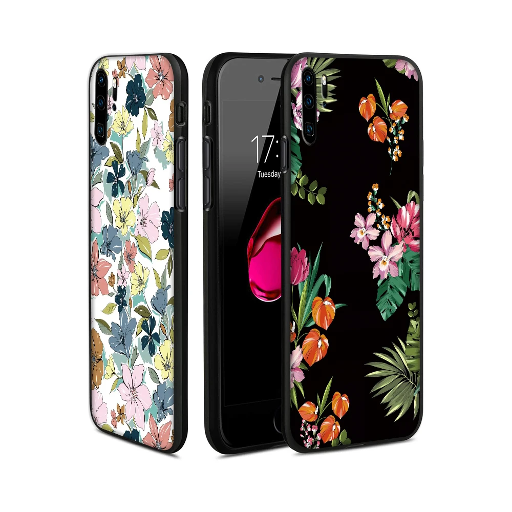Зеленый чехол для телефона с изображением листьев и цветов huawei p20 p 30 lite Pro P smart mate 10