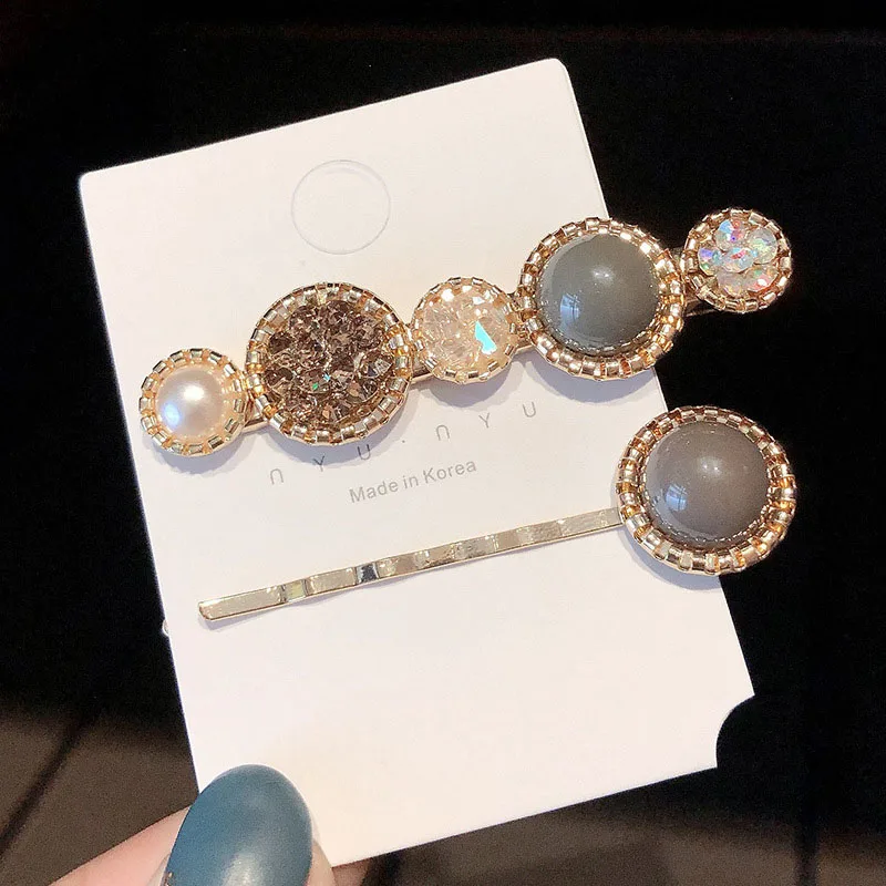 Жемчужная шпилька стразы задняя головка с зажимом Шпилька для волос женщин и