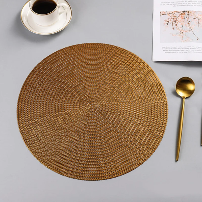 38 СМ Круглая ПВХ кухонная салфетка-подставка для обеденного стола коврики стейка