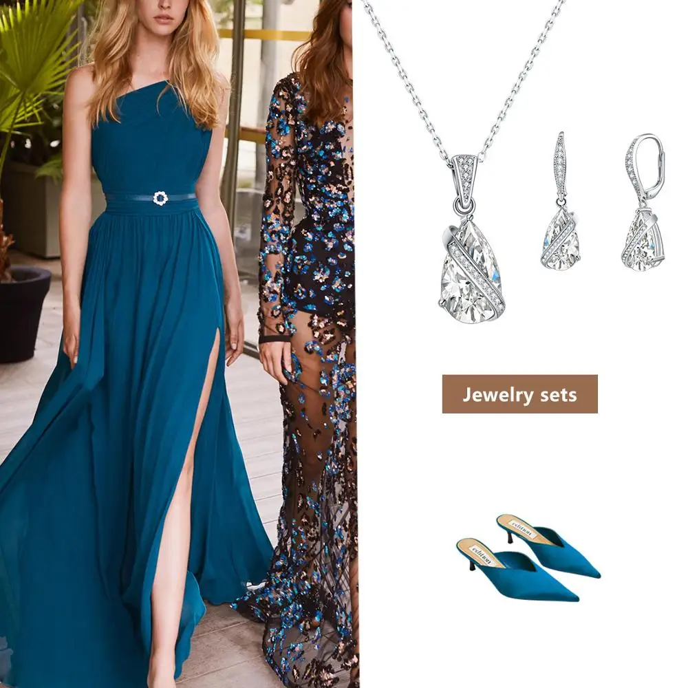 Комплект ювелирных изделий из серебра 925 пробы с фианитами|Ювелирные наборы| |