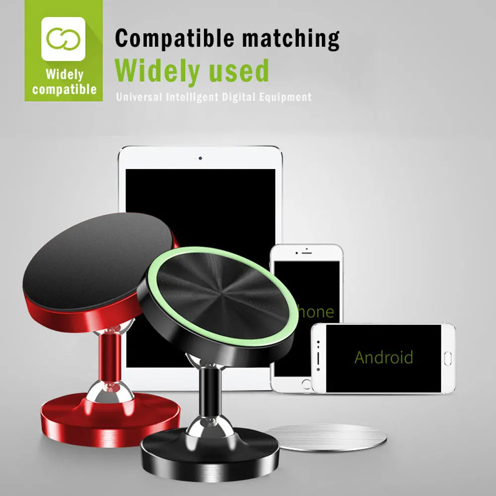 

1Set Universal Luminous Magnetic Car Phone Holder Stand 360 Degree Rotatable Magnet Holder for Cell Phone Support Car Supplies