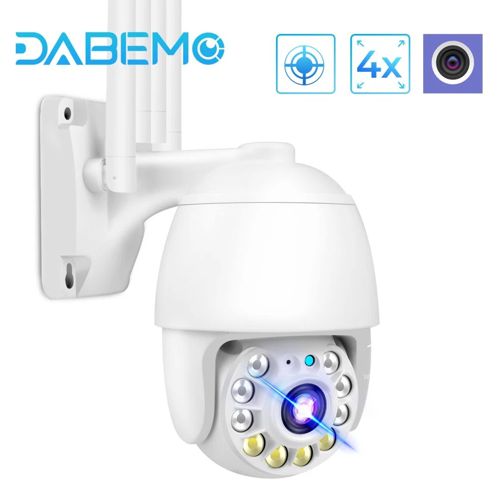 Безопасность IP-камера Wifi 1080P HD на улице Street PTZ с 4-кратным цифровым зумом AI Human Detect H.265 ONVIF CCTV P2P CamHi APP on.