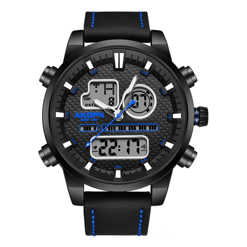 

Модные часы AKDPN 2021, мужские водонепроницаемые стальные военные кварцевые электронные деловые светящиеся часы с большим циферблатом, мужски...