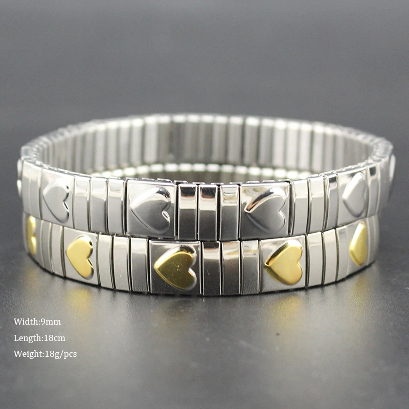 Браслет Hapiship MY014 мужской/женский эластичный золотистый браслет в форме сердца из