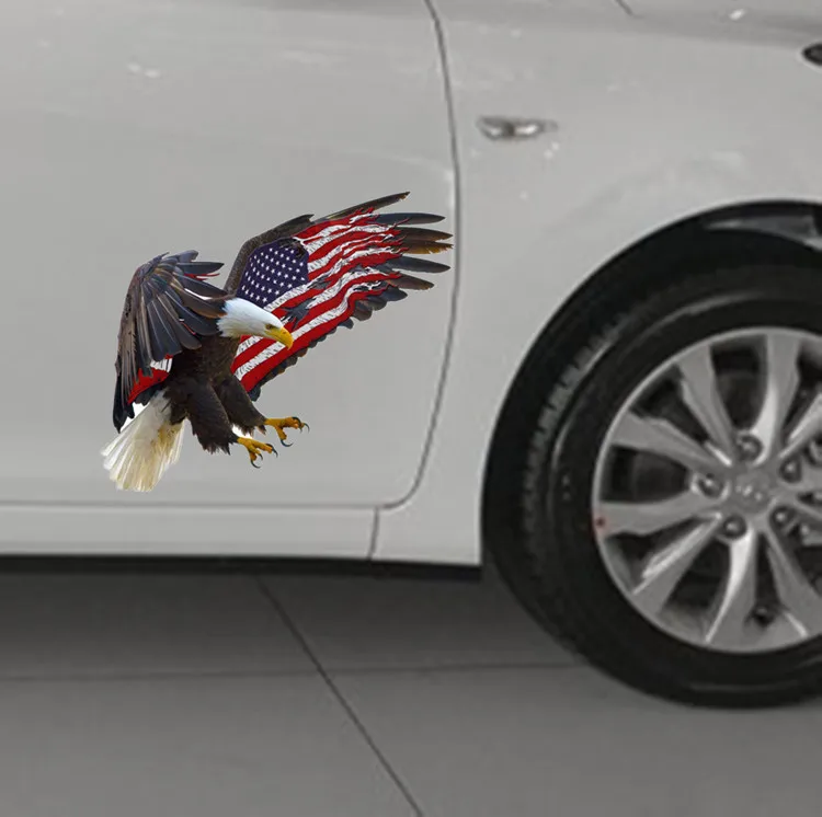 

R725 American Flag Eagle Bumper Sticker American Eagle Flag Bumper Sticker