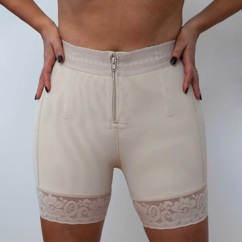 Fajas Colombianas High Compression Grarment Butt Lifter Zipper Butt Pads Seamless Hip Enhancer Shorts Tummy Control Panties Skim