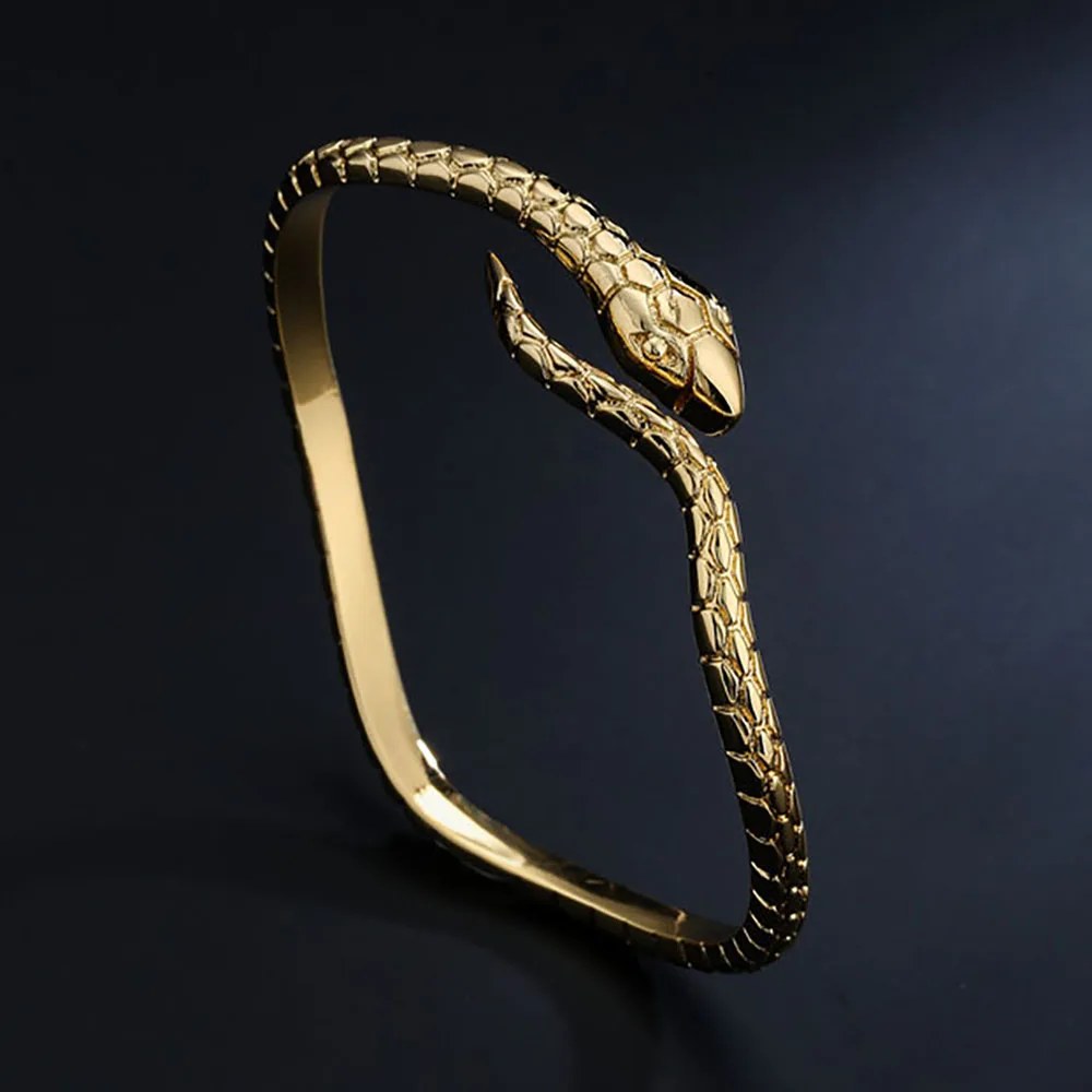 

1pc Hot Popular Punk Gold Color Snake Bangle Retro Club Snake Spiral Bracelet Upper Arm Cuff Armlet Armband Bangle Jewelry Gifts