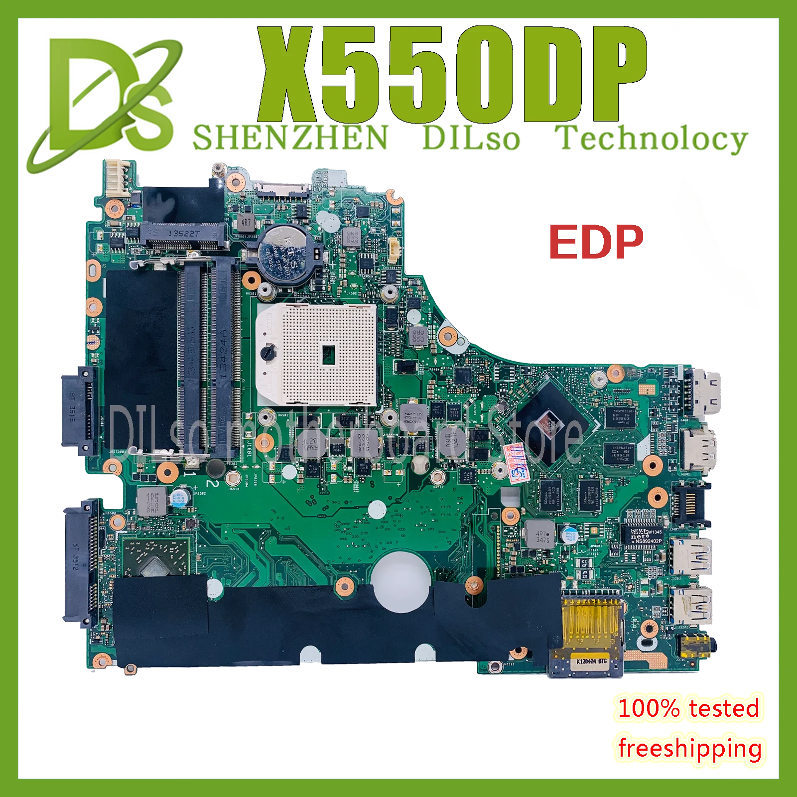 KEFU X750DP Motherboard For ASUS X750DP K550D X550D K550DP X550DP Laptop Motherboard rev2.0 X750DP Mainboard 100%  Test OK