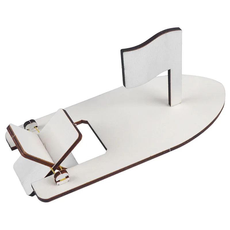 

New Wood Sailing Boat Model DIY Assembled Materials Kits for Kids Power Science Experiment Learning Educational Toys#38