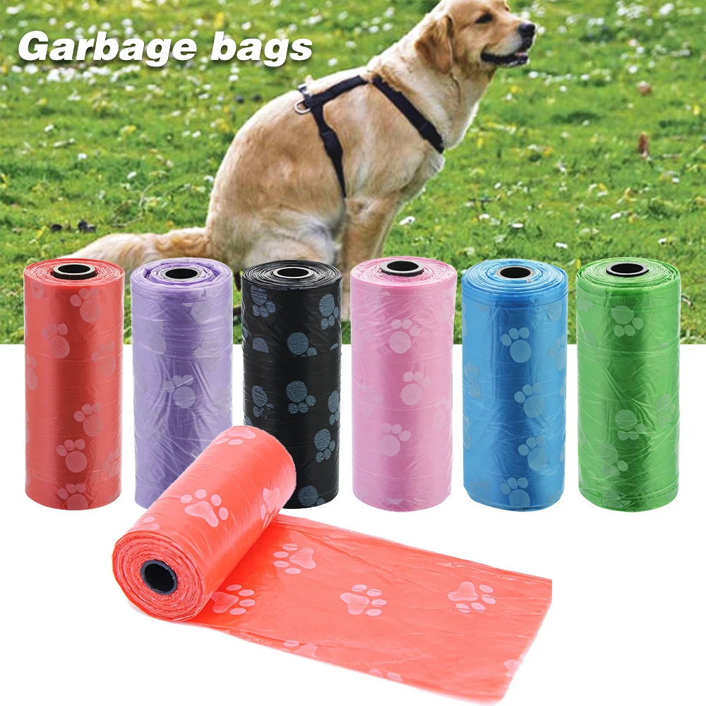 

5 Roll Biodegradable Pet Dog Poop Bag Zero Waste Dog Pooper Paw Earth-Friendly Doggy Litter Dispenser Pets Products for Dogs