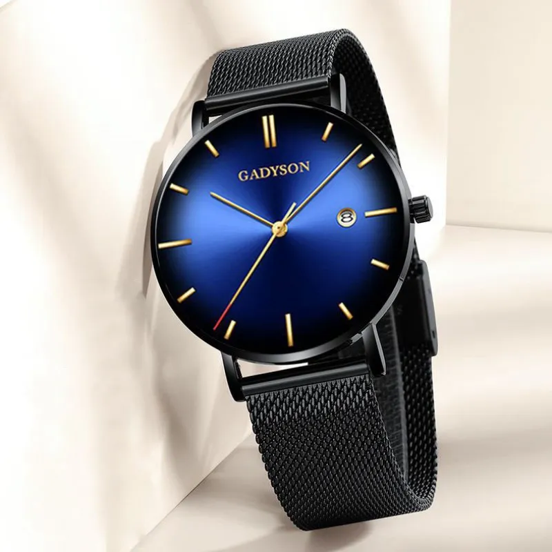 Часы мужские 2020 Модные Простые подарок для мужчин Relojes кварцевые сетчатые пояса