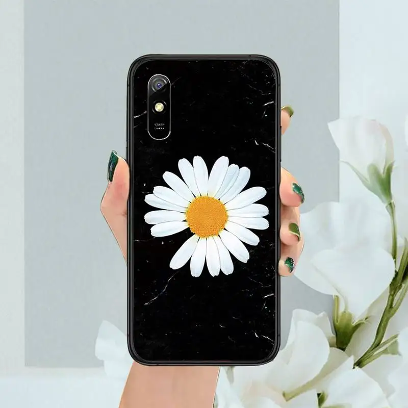 

Black White Flower Daisy Phone Cases For Xiaomi Redmi note6 8 9 pro 7a 8T 9S K20 4X