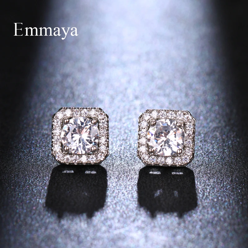 Классические квадратные серьги Emmaya геометрической формы три цвета на выбор
