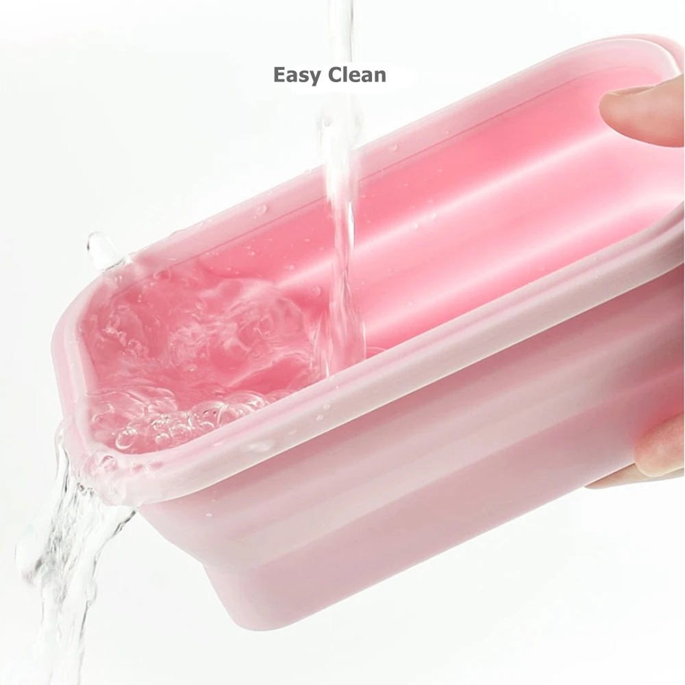 Силиконовый Складной Контейнер Bento Портативный Ланч бокс безопасная посуда для