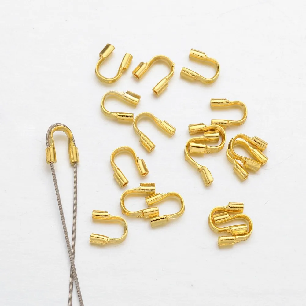 

100pcs/lot 4.5x4mm Wire Protectors Wire Guard Guardian Protectors loops U Shape Accessories Clasps Connector For Jewelry Making