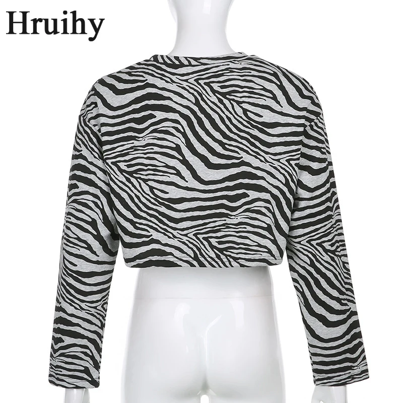 

Long Sleeve Shirt Striped Printing Women Clothing Fashion New Loose Exposed Navel Short Outfit Streetwear Roupas Femininas