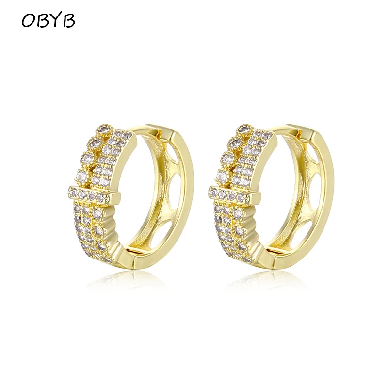 

2022 Trend New Hoop Earrings Women Fashion Elegant Cubic Zircon Statement Earrings Gothic Punk Gold Silver Jewelry Drop Shipping