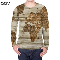 qciv brand world map long sleeve t shirt men compass anime clothes graphics funny t shirts art 3d printed tshirt mens clothing