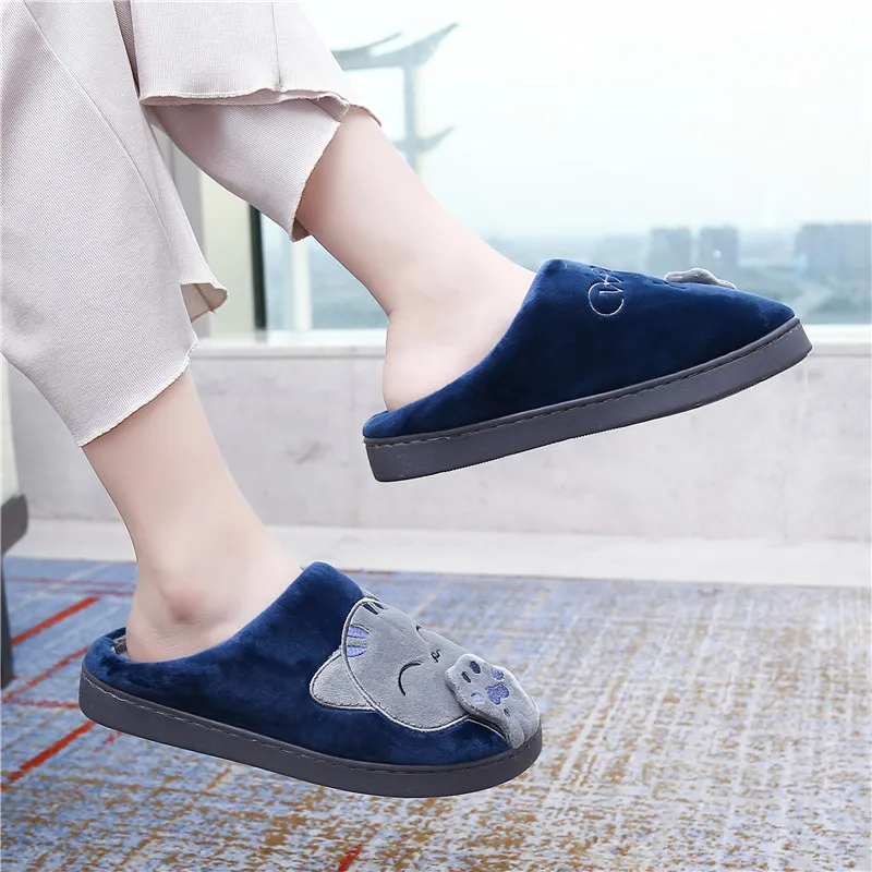 2 пары зимней обуви женские теплые домашние тапочки Вьетнамки меховые шлепанцы с