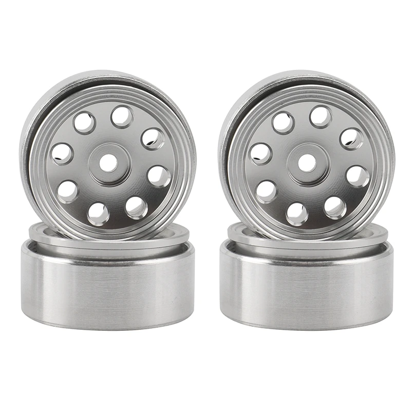 

4PCS 1.0 CNC Metal Beadlock Wheel Rims Wheel Hub for 1/24 RC Crawler Car Axial SCX24 90081 AXI00002 Upgrade Parts