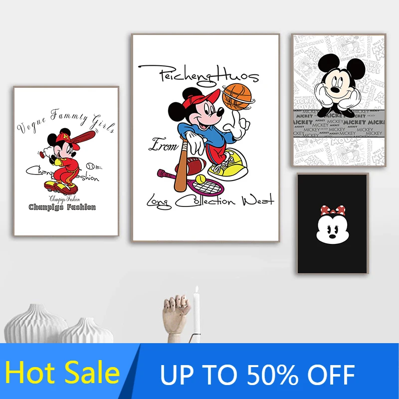 

Картина на холсте с изображением Микки и Минни из мультфильма