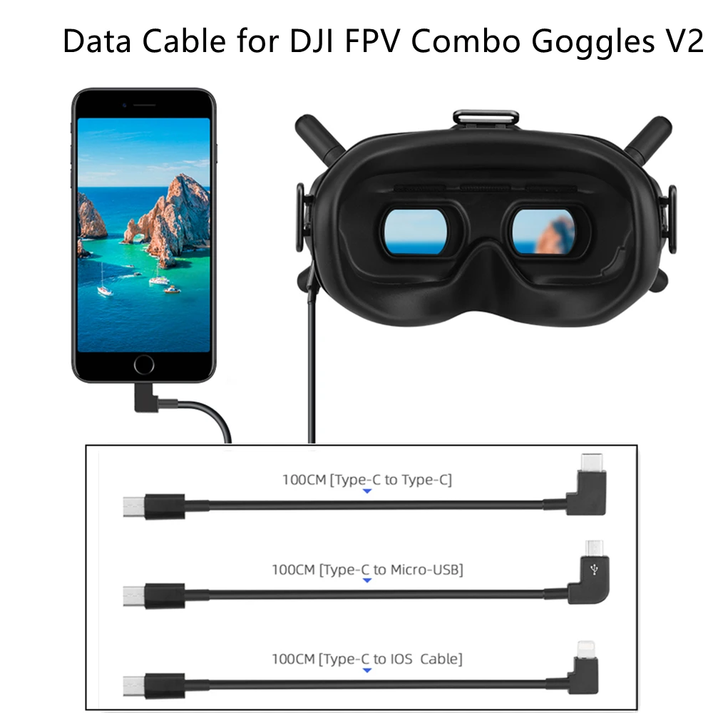 Кабель для передачи данных DJI FPV Combo Goggles V2 IOS/Type C/Micro USB адаптер Ipad Air/MINI Tablet IPhone Drone