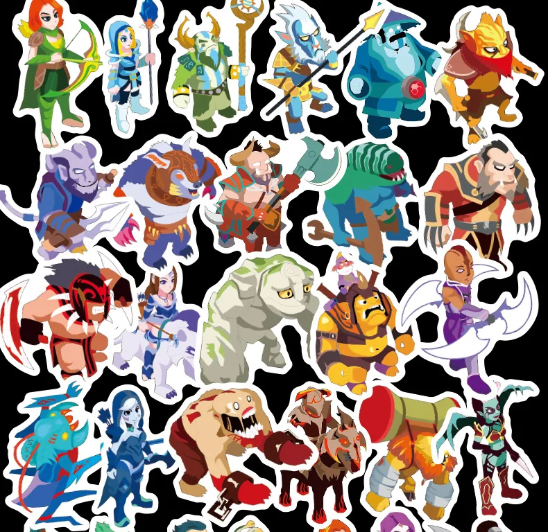 50 шт. наклейки из игры Dota sticker s Dota 2 наклейки с героями для ноутбука Pad багаж наклейка s гитарная наклейка книга стикер пакет