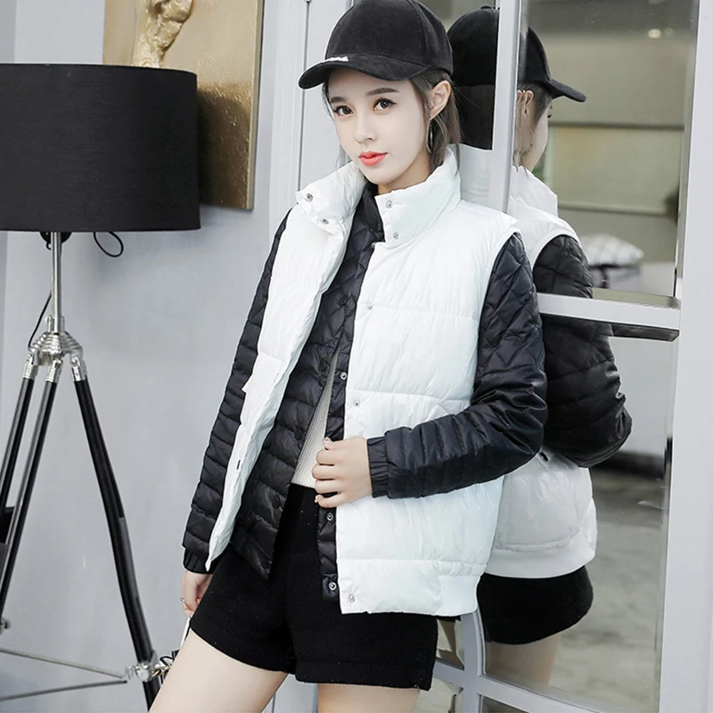 

2019 New Cotton Vest Women short jacket Autumn winter Sleeveless Loose Warm thick Cotton Vest Female Outerwear cc1230