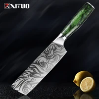 xituo cleaver nakiri knife 7 inch 4cr13 stainless steel vegetable knife kitchen home restaurant resin handle meat cutter tool