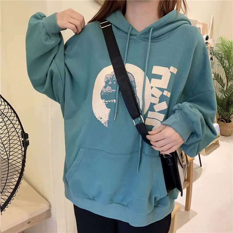 

Женские толстовки Limiguyue в стиле оверсайз Y2K, Осенние свитшоты с принтом, милые пуловеры с длинным рукавом, топы в стиле Харадзюку, свободная в...