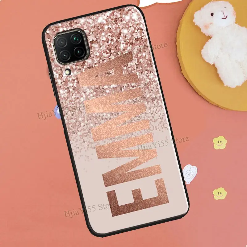 Индивидуальный блестящий чехол с именем и инициалами для Huawei Mate 20 Lite 10 30 Pro P30 P40 P20