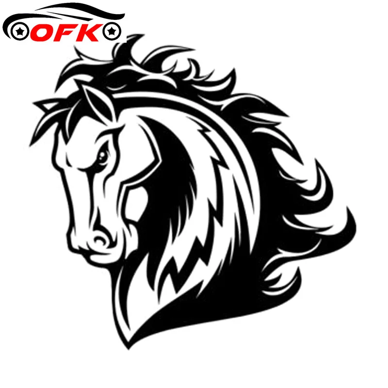 

Animal Horse Head Car Accessories Vinyl Sticker Black/Silver 16.6cm*16cm