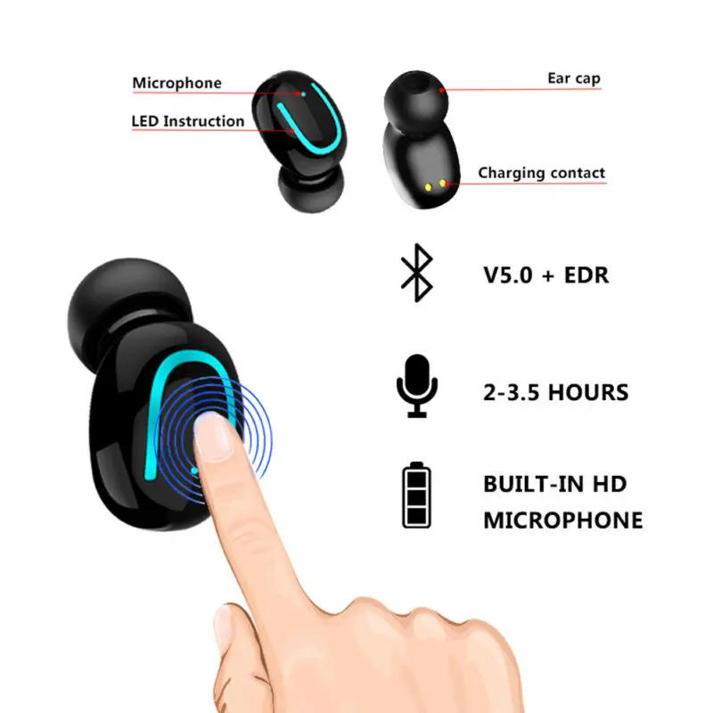 Bluetooth 5 0 гарнитура TWS беспроводные наушники мини-наушники стереонаушники IPX7 |