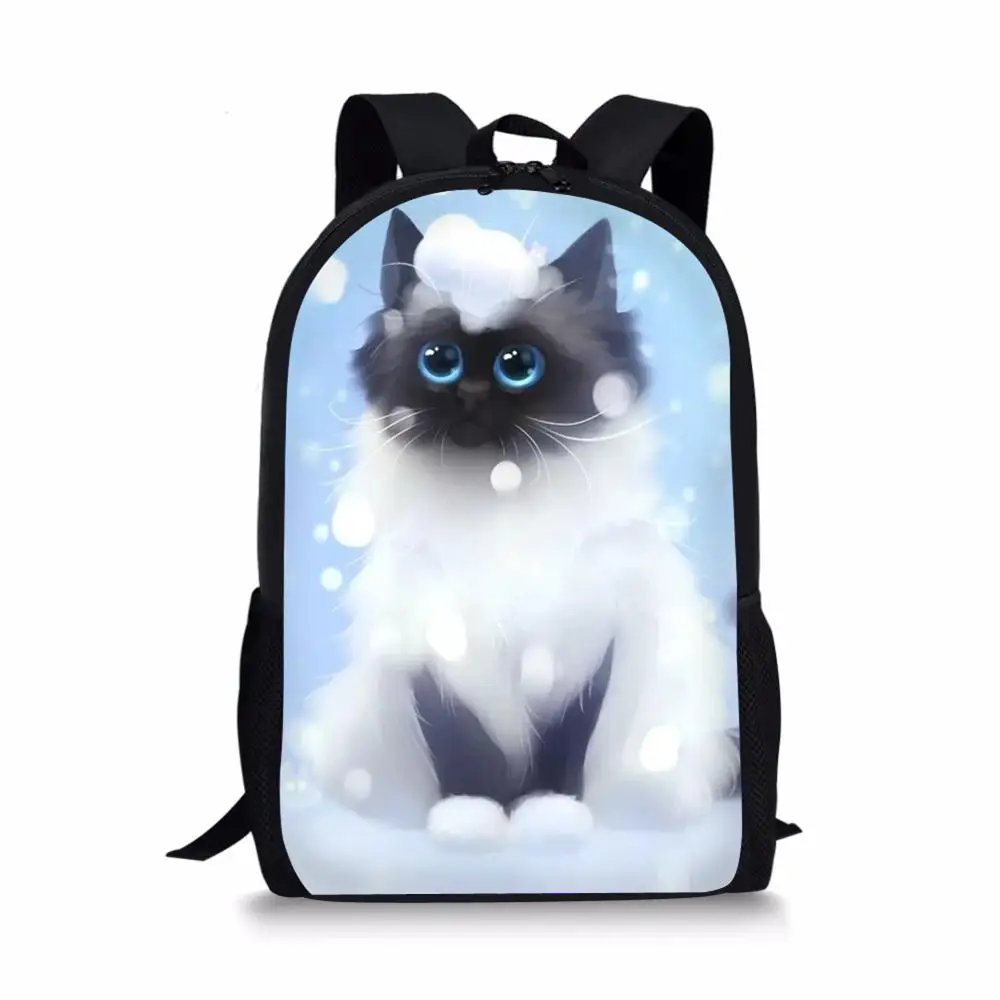 Fashion Children's School Backpack Fantasy Cats Pattern Kids School Book Bags Cartoon Animal Painting Travel Backpack