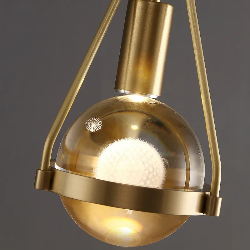 

Bedroom bedside Pendant lights Modern luxury Copper Crystal Lighting Restaurant bar Dining room Suspension luminaire MJ1110