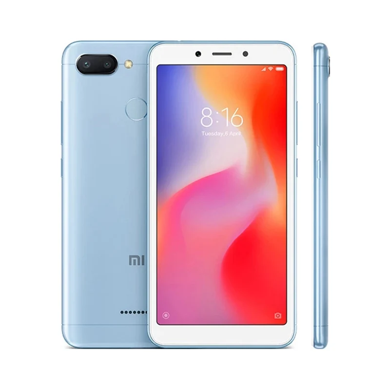 Оригинальная глобальная версия Xiaomi Redmi 6, 4 Гб ОЗУ, 64 Гб ПЗУ, 5,45 дюйма, HD 18:9 Helio P22 Octa Core4G LTE AI 12,0 МП, смарт-телефон для распознавания лица - Цвет: Синий