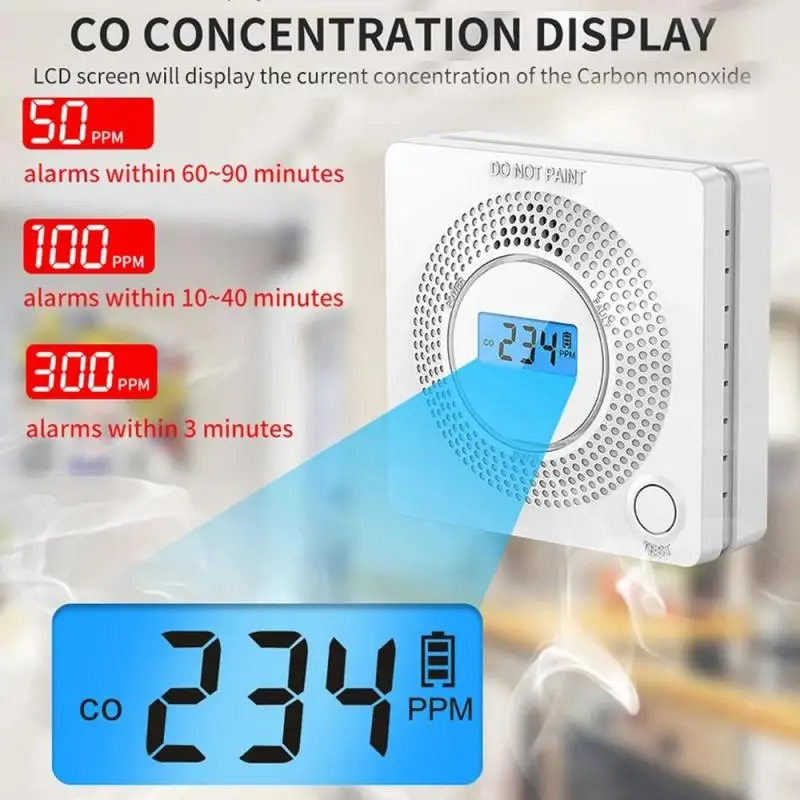 Smart 2 in1 CO и детектор дыма светодиодный цифровой Дисплей газа дым со сигнализацией
