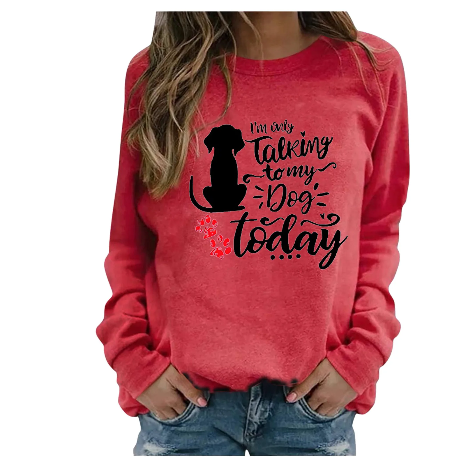 

Spring And Autumn Blouse Warm Women Casual Long Sleeve Printing O-neck Tops Shirt Pullover Casual Basic Sweater Women Clothes