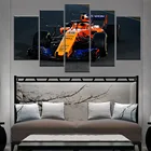 Современные картины на холсте, настенное искусство, Модульная картина McLaren MCL33 F1, постер для гоночного автомобиля, украшение для дома, 5 шт.