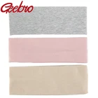 Geebro весенне-летняя Женская повязка однотонная хлопковая широкая вязаная Тюрбан повязка для волос для девушек эластичная женская косметика