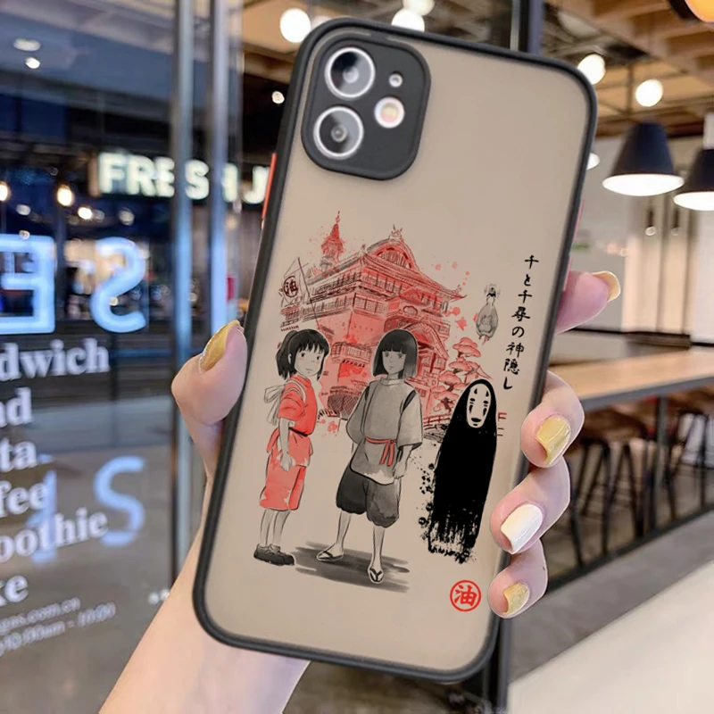 

Japanese Anime Totoro Studio Ghibli Miyazaki Cartoon Matte Hard Phone Cover Case For iPhone 12 11 Pro Max mini 6 7 8 XR XS Plus