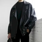 Мотоциклетная кожаная куртка для мужчин и женщин, Корейская свободная Молодежная короткая куртка, уличная модная крутая верхняя одежда в стиле хип-хоп
