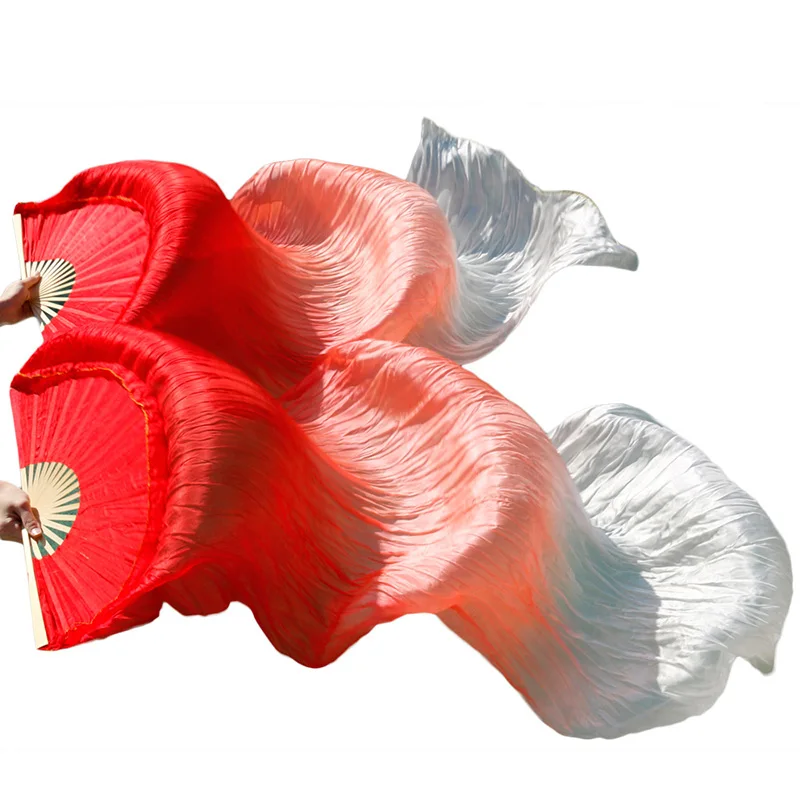 Женская шелковая Фата для танца живота цветная выступлений танцевальных 2 шт.