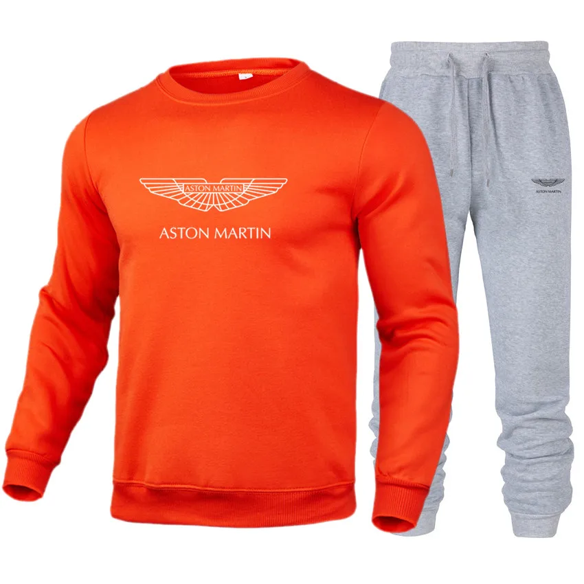 

Sweater men's ASTON MARTIN car logo LOGO sportswear tide brand handsome suit spring and autumn new casual round neck two-piece