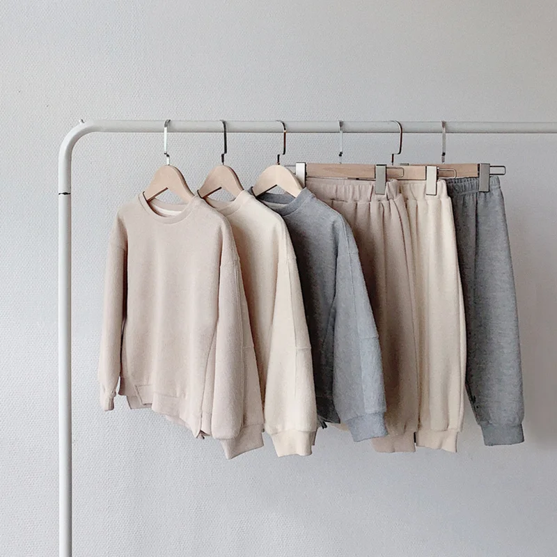 

Костюм детский хлопковый с длинным рукавом, спортивная толстовка и брюки, комплект из 2 предметов, для мальчиков и девочек, весна-осень