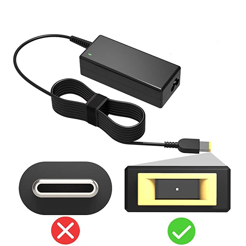 

90W Square Tip AC Charger for Lenovo Yoga 730-15 730-15IWL 730-151WL 81JS Laptop Power Supply Adapter Cord