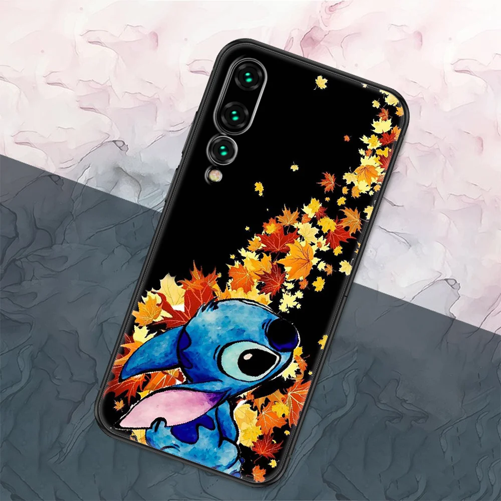 

Cute Stitch Funny Phone case For Huawei P Mate P10 P20 P30 P40 10 20 Smart Z Pro Lite 2019 black luxury bumper 3D hoesjes