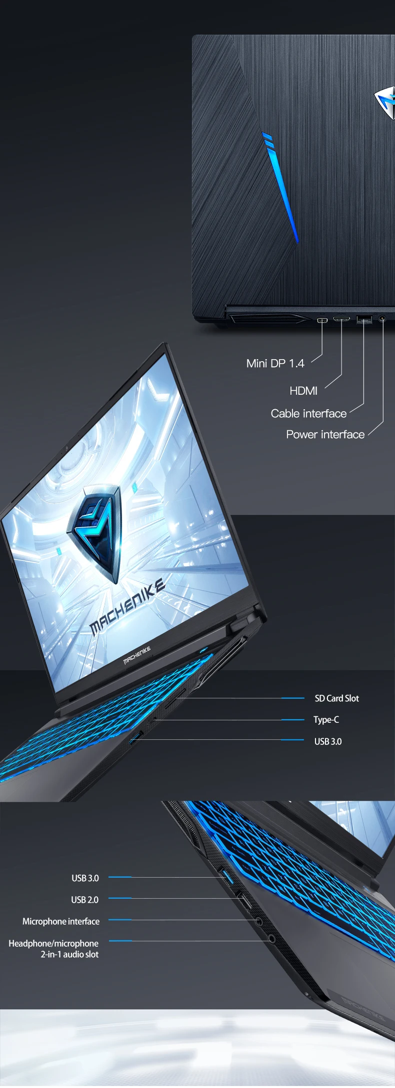 Игровой ноутбук Machenike T58-VA GTX1050(i5-9300H+ GTX 1050/8GB ram/512G SSD/15,6 '') игровой ноутбук