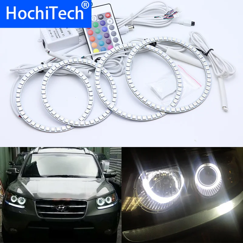 

Для Hyundai сантафе SantaFe 2007 2008 2009 2010 2011 2012 Многоцветный комплект светодиодов «глаза ангела» RGB гало кольца днем Runn светильник дневные ходовые ог...